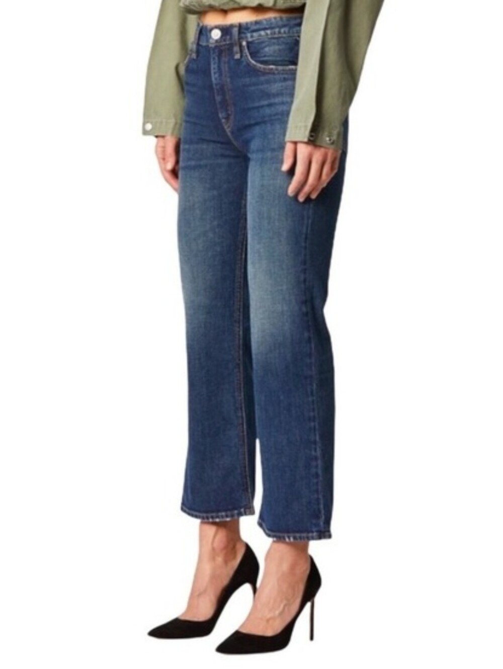 Hudson Jeans Remi High Rise Straight Cropped Indigo Denim Jeans Size‎ 27